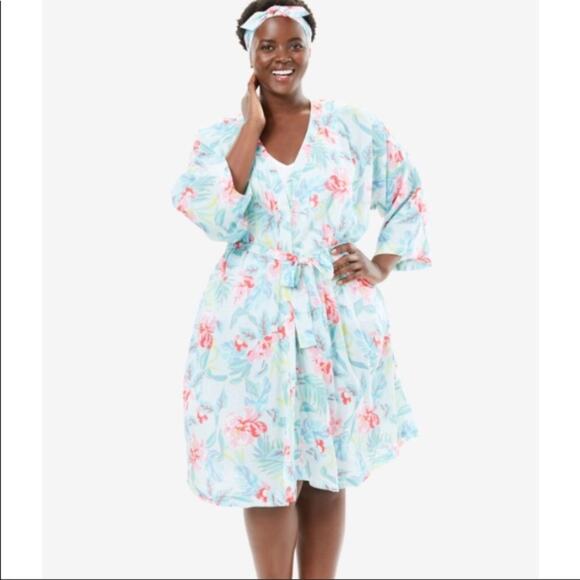 DREAMS & Co. KIMONO ROBE & HEADBAND SET - Picture 1 of 9